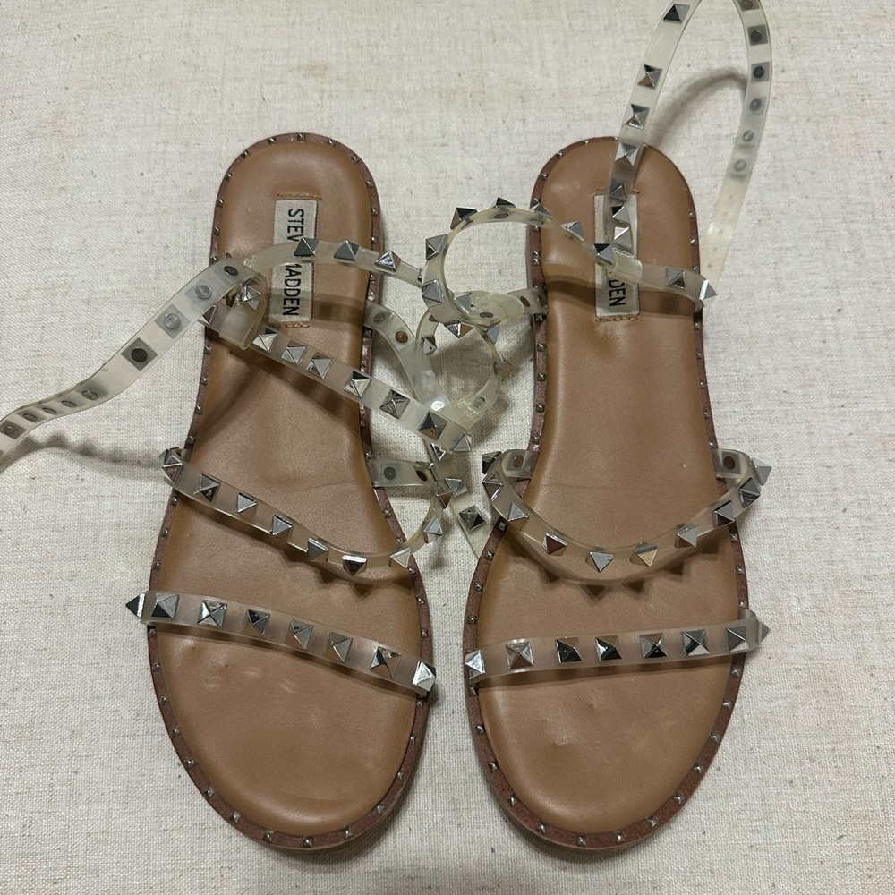 Steve Madden Tan Studded Sandals